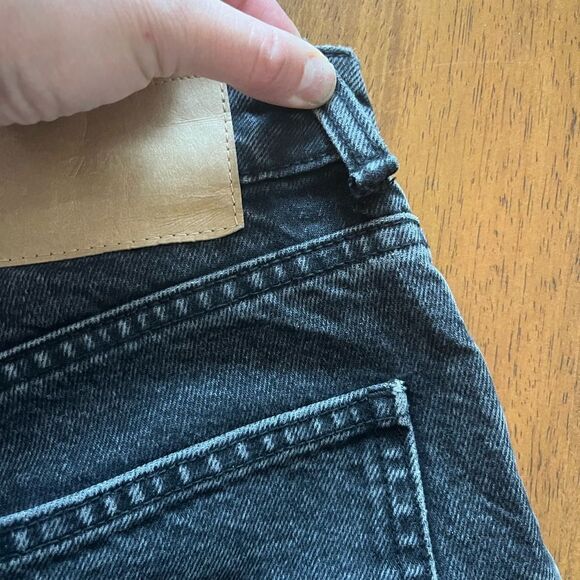 Zara Charcoal Black Wash High Rise Denim Mom Jeans Size 2 - Picture 8 of 8
